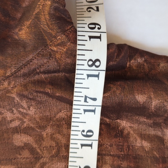 Chico's Silk Linen Shimmery Floral Lined Blazer Small Chico's 0 Metallic Bronze - Picture 12 of 14